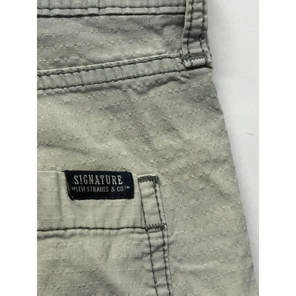 Signature by Levi Strauss & Co Cargo Shorts Mens 40 Gray Ripstop Utility Pockets